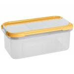 "Modena" Банка для сыпучих продуктов пластмассовая 0,5 л, 17,2х8,8х7,2 см, бледно-желтый, с дозатором (Россия)