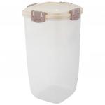 "Sugar&Spice" Контейнер для продуктов пластмассовый "Barberry" 1,7л, 12х12х20,5 см, ручки-клипса, герметичная крышка, сливочный крем, подходит для СВЧ (Россия)