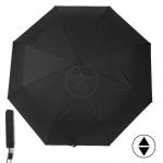 Зонт муж RST-3906B,  R=56см,  суперавт;  8спиц-сталь+fiber;  3слож;  полиэстер,  черный 239745