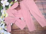 Костюм SIZE PLUS тройка футболка в цветы пиджак и брюки пудрово-розовый  IL06 4-114