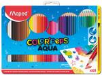 COLOR'PEPS AQUA Акварельные карандаши для рисования подарочные, 48 цветов, кисть в комплекте, в металлической коробке