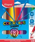 COLOR'PEPS STRONG Цветные карандаши повышенной прочности, пластиковые, 24 цвета, в картонной коробке с подвесом