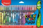 COLOR'PEPS MONSTER Фломастеры с заблокированным пишущим узлом, средний пишущий узел, смываемые, декорированные, в картонном футляре, 24 цвета