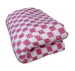 одеяло байковое клетка розовая