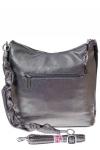 Женская сумка хобо из искусственной кожи, цвет серебро