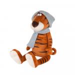 !Мягкая игрушка MAXITOYS LUXURY MT-MRT022103-20 Тигр Гоша в вязаном шарфе и шапке 20 см