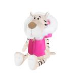 Мягкая игрушка MAXITOYS LUXURY MT-MRT022109-20 Белая тигрица в розовой жилетке 20 см