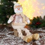 Мягкая игрушка "Снеговик в пайетках - длинные ножки" сидит 13*52 см 4316880