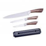 Набор кухонных ножей 4 предмета (3 ножа+магнитная полоса) Kamille 5042