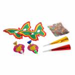Новогодний карнавальный набор: бум.2 маски бабочки, конфетти, 2 дудки, 2 язычка