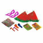 Новогодний карнавальны набор: бумажные 2 колпака с мишурой, 2 маски, 2 надувных шарика, 2 дудки, конфетти
