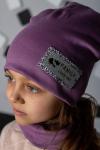 Комплект "FLT Стразы Сирень" (шапка + снуд)