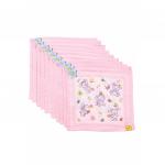 (К) Носовые платки детские 20х20 см 043 Зайчики розовый (по 10 штук)