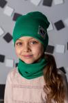 Комплект "FLT Стразы Зеленый" (шапка + снуд)