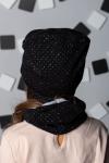 Комплект "Капельки Черный" (шапка+снуд)