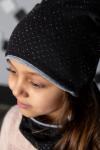 Комплект "Капельки Черный" (шапка+снуд)