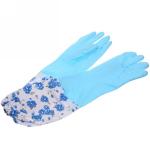 Перчатки пвх Садовник голубые 45 см с флисовой подкладкой и удлиненными рукавами ДоброСад
