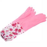 Перчатки пвх Садовник розовые 45 см с флисовой подкладкой и удлиненными рукавами ДоброСад