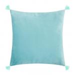 Чехол на подушку с кисточками Этель цвет голубой, 45х45 см, 100% п/э, велюр