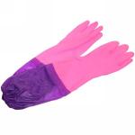 Перчатки пвх Флора розовые 50 см с флисовой подкладкой и удлиненными рукавами ДоброСад