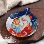 Блюдо сервировочное Доляна «Ёлочная игрушка. Дедушка Мороз», 18?15,2?2 см