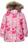 Зимняя куртка для девочек, NICOLE 902 Розовая с лисичками