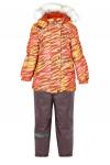 Зимний комплект-костюм для девочки, JAMANTA 8140 Оранжевый-какао (тигровый)