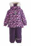 Зимний комплект-костюм для девочки, ROSI 613 Светло-фиолетовые цветочки