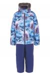 Зимний комплект для мальчика из куртки и штанов на подтяжках, CORY 060 Тёмно-синий