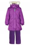 Зимний комплект из пальто и брюки на съёмных лямках, SOFIA 080 Фиолетовый