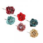 СНОУ БУМ Украшение декоративное в виде розы, текстиль, 22x16см, 6 цветов