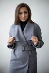 Пальто женское демисезонное 22580 (серый/рубчик)