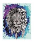 Рисование по номерам арт.R024 "Акварельный лев" 40х50