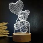 3D светильник-Мишка с шариком