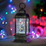 Декоративный светильник-фонарь "Рождество" с эффектом снегопада и подсветкой