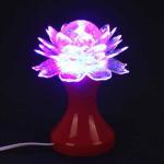 Диско-лампа "хрустальный цветок" на подставке со светодиодной подсветкой