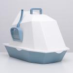 Туалет для кошек фигурный закрытый с совком