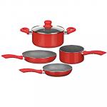 SATOSHI Набор посуды 5пр, а/пр.покр. мрамор: кастрюля+крышка 2,8л ковш 1,6л сковорода 20,28 см,инд