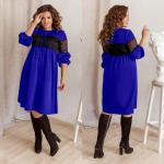 Платье SIZE PLUS вставка кружево синее KH110 RX1 4-114