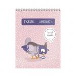 Блокнот Schoolformat А6 40 л. кл. ЛЮБОПЫТНЫЕ ГОЛУБИ греб. мелованный картон гл. лам.