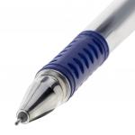 Ручка гелевая с грипом STAFF Basic Needle, СИНЯЯ, игольчатый узел 0,5мм, линия 0,35мм, 143678