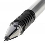 Ручка гелевая с грипом STAFF Basic Needle, ЧЕРНАЯ, игольчатый узел 0,5мм, линия 0,35мм, 143679