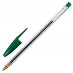 Ручка шариковая STAFF Basic BP-01, письмо 750 метров, ЗЕЛЕНАЯ, длина корпуса 14 см, 1 мм, 143739