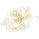Крючки-спирали для украшения новогодней ели, КОМПЛЕКТ 200 штук, 3,5 см, сталь, золотистые, 87159