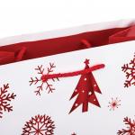 Пакет подарочный новогодний 17,8x9,8x22,9см, ЗОЛОТАЯ СКАЗКА"Красно-белый узор"ламинированный, 606561