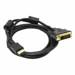 Кабель HDMI - DVI-D, М/25М, Dual Link, 2 м, фер, поз.р, 5bites, APC-073-020