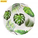 Бумажные тарелки Тропические листья, 18 см, 6 шт, еврослот СП-5302