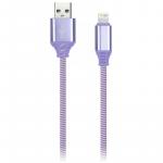 Кабель Smartbuy Flow3D, USB2.0 (AM) - Lightning(M), для Apple, в оплетке, 2A output, 1м, фиолетовый