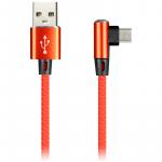 Кабель Smartbuy Flow3D L-type, USB2.0 (A) - microUSB (B), 2A output, 1м, красный