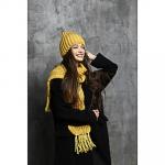 GALANTE Комплект взрослый шапка р 56, шарф 150х17 см, 4 цвета, ОЗ21-53